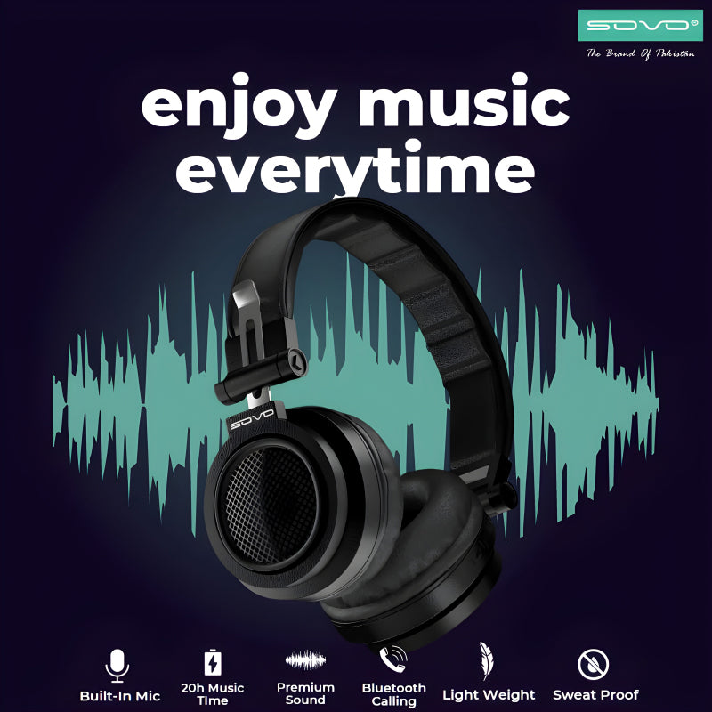 SOVO Boom-X Hi-Res Premium Sound Stereo Wireless Headphones