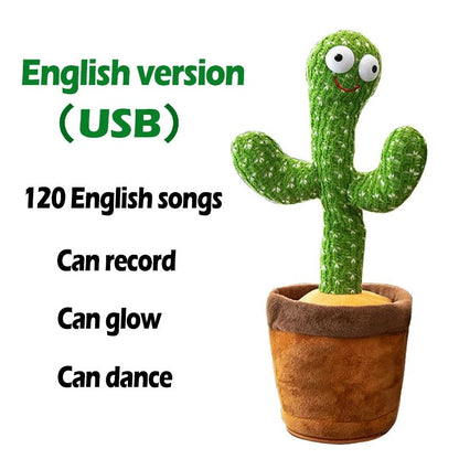 Dancing Cactus Toy Repeat Talking USB Charging Can Sing Record Cactus Bailarín Dansant Kids Education Toys Birthday Present