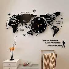 World Map Wall Clock