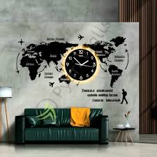 World Map Wall Clock