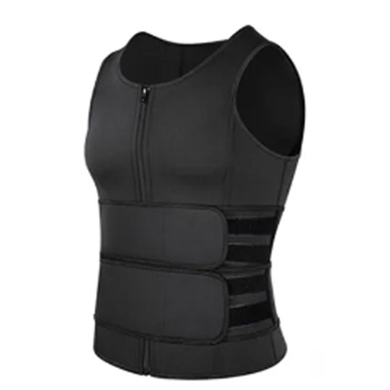 Men Body Shaper Fitness Neoprene Sauna Vest Waist Trainer Double Belt Sweat Shirt Corset Top Abdomen Slimming Shapewear Fat Burn